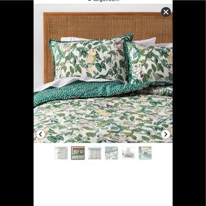 Opalhouse Twin Comforter Set Reversible Green Bird Parakeet One Sham Bedding New